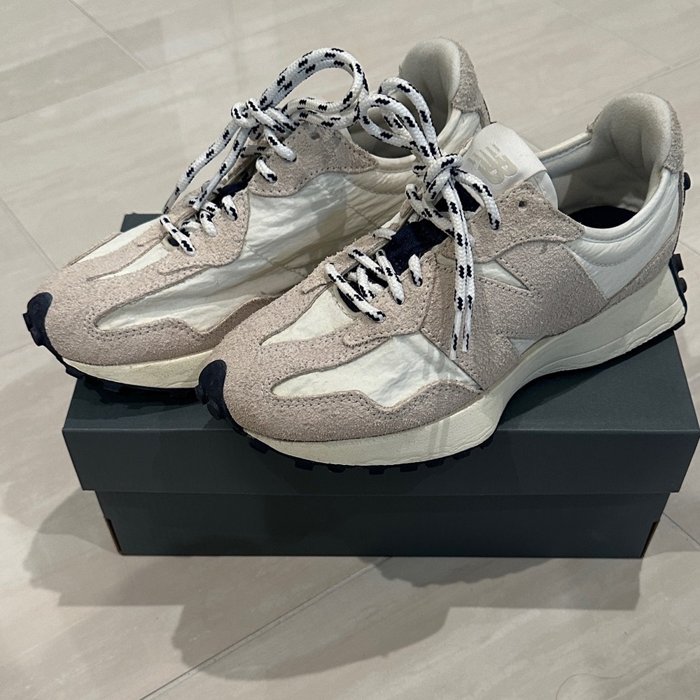 New Balance 327 Beige, Navy and White Men's Sneakers